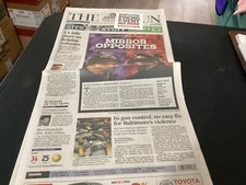 Baltimore Sun News Paper "Mirror Opposites" Sunday January 7, 2013