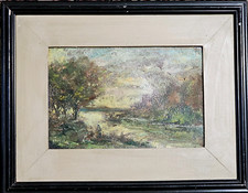 NANDO MISELLI detto NAMIS 1888-1987 Quadro Dipinto OLIO Paesaggio Veduta Carpi