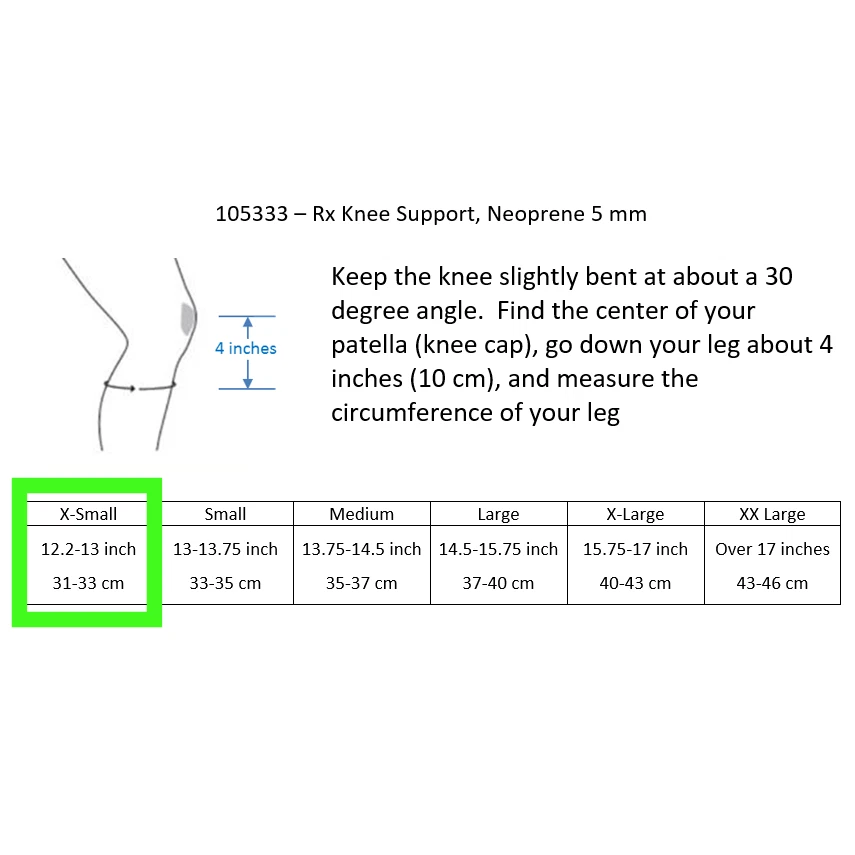 Rehband 105333 Neoprene 5mm Rx Knee Support Sleeve (Black/Pink, X-Small) - Image 2 of 4