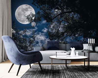3D Branch Moon ZHUA13126 Wallpaper Wall Murals Removable Self-adhesive Amy