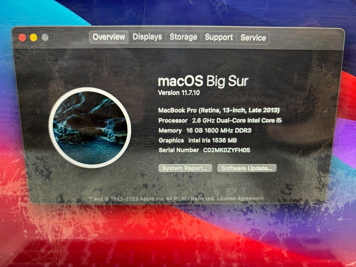 2013 Apple MacBook Pro 13 Retina i5-4288U 2.6GHz 16GB 256SSD