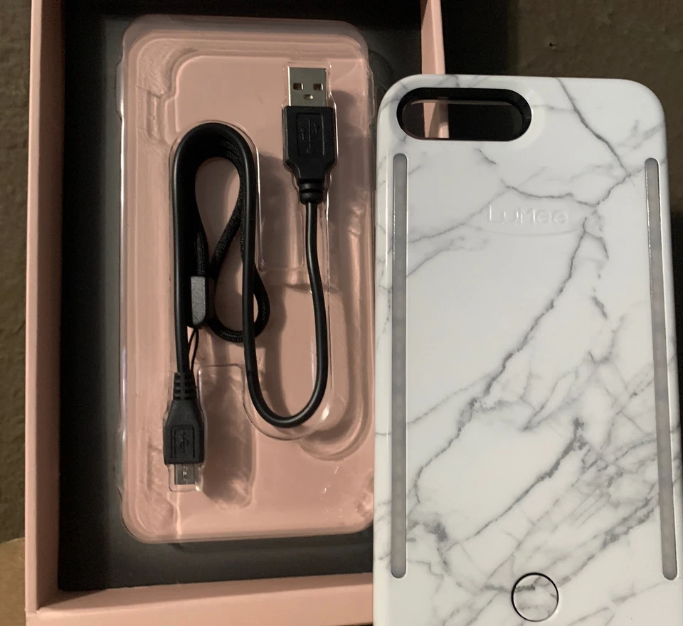⚡️LuMee Duo Metallic - Lighted Case (iPhone 6/7/8 Plus - White Marble 🆕👌 - Image 2 of 3