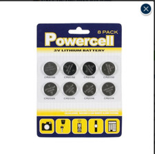 Powercell 3v Lithium Batteries - Pack Of 8 Watches Car Keys LED Flashlight Gift