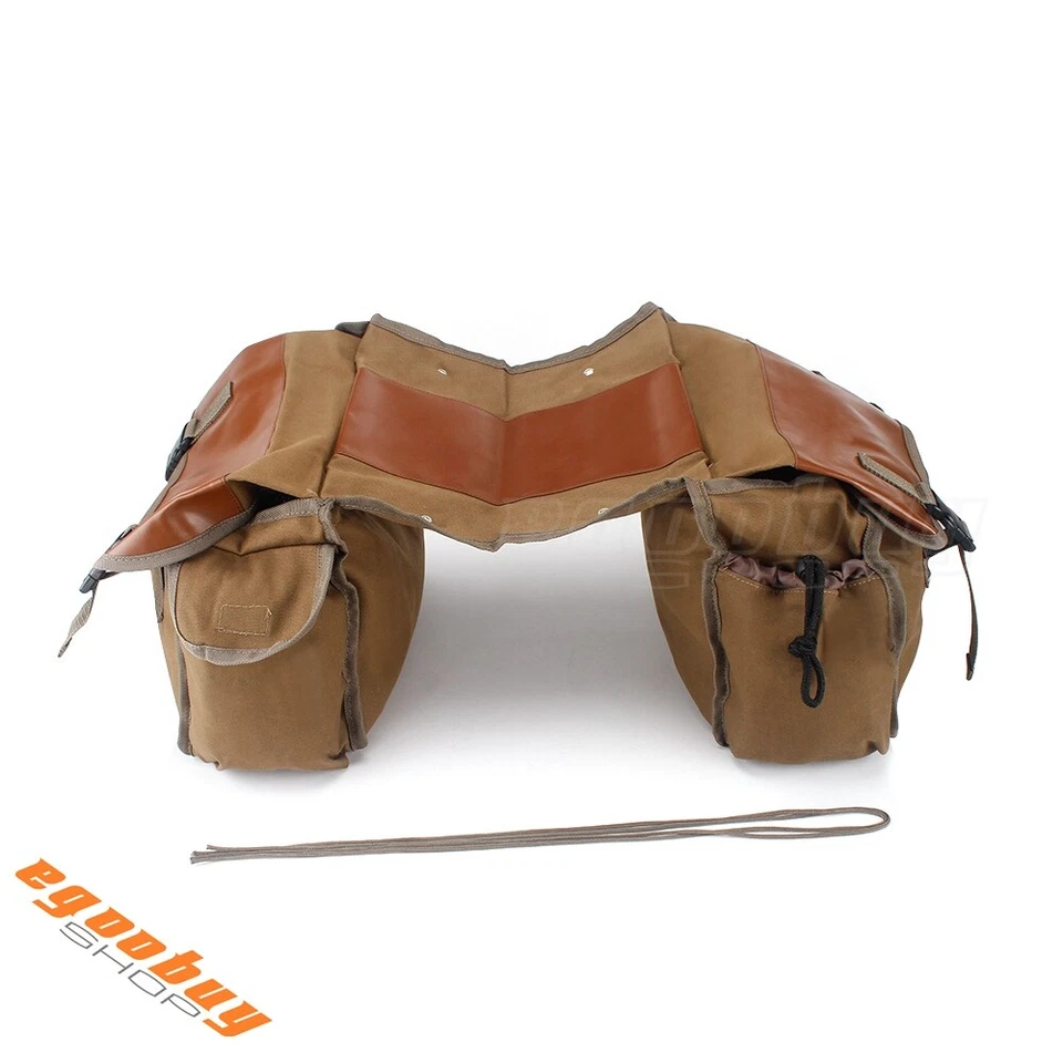 Universal Waterproof Canvas 35-40L Saddlebag Luggage Bag For Motorcycle Bike - Image 4 of 4