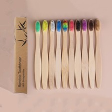 10Pcs Children Toothbrush Soft Bristle Bamboo Kids Tooth Oral Care Plastic Free