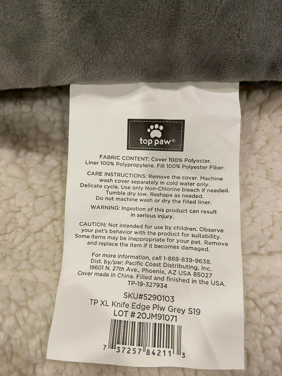 Top Paw Dog Bed XL, Classic, Lightweight to sleep anywhere, Washable