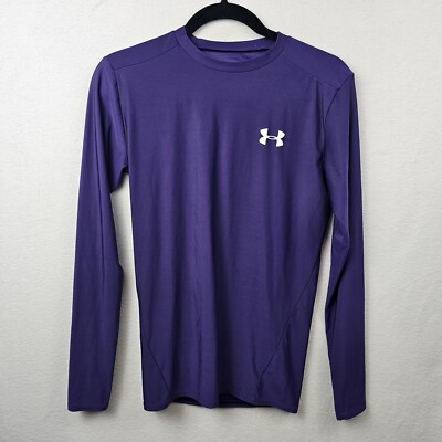 Under Armour Top Girls Size Large Purple Compression Long Sleeve