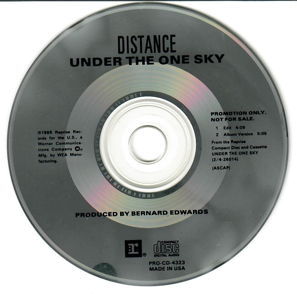 洋楽 DISTANCE Under The One Sky Sealed Promo Distance Under the One Sky Rare 2 Track Promo Single CD Reprise