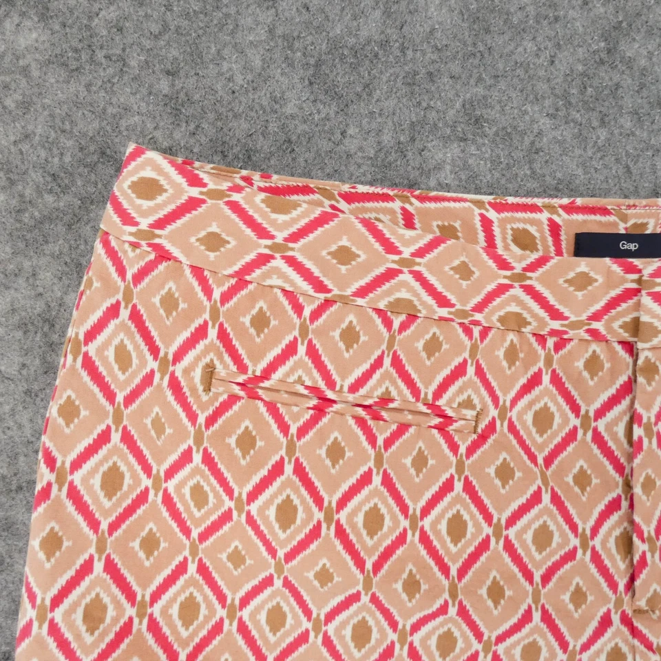 Pantalones Cortos Gap Para Mujer 12 Chinos Frente Plano Rosa Melocotón Argyle tiro Medio Damas Foto 2 de 4