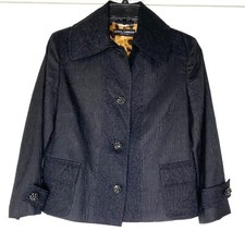 DOLCE GABBANA D&G Metallic Jacquard Crystal Brooch Button Blazer Jacket 42 US 6