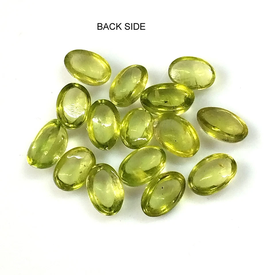 6X4 mm Oval Natural Green Peridot Cabochon Calibrated Wholesale Loose Gemstone - image 3 of 4
