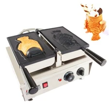 ALDKitchen Taiyaki Fish Waffle Maker | 1 Big Open Mouth Fish Shaped Cone | 110V