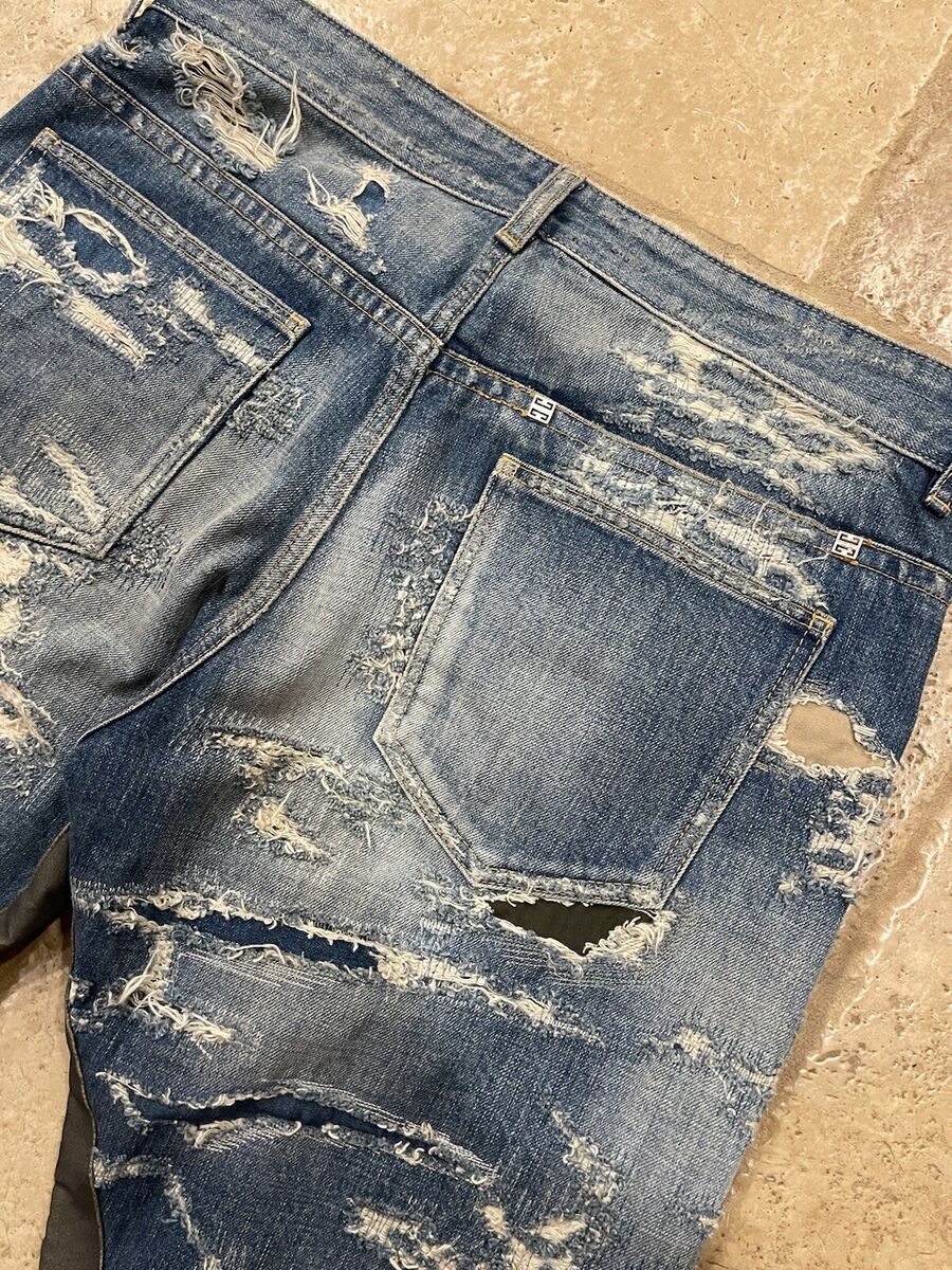 Givenchy Matthew Williams Jeans In Destroyed Denim Moleskin Givenchy Matthew Williams Jeans In Destroyed Denim Moleskin