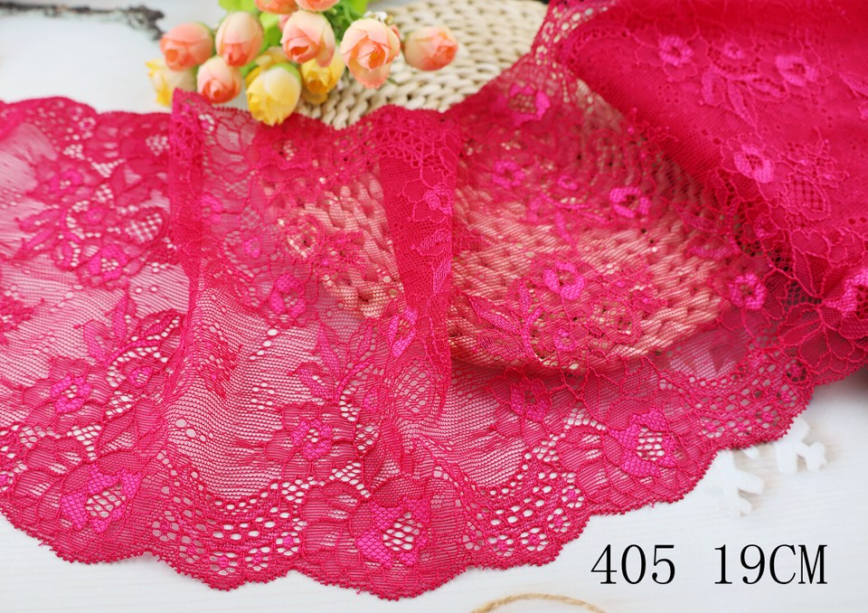 BENECREAT 30 Yards Lace Fabric Stretch Elastic 3.15 Inches Wide Trim Lace For Headbands Garters Wedding Bouquet Making - 30 Colors, 1 Yard Per Color - Foto 3