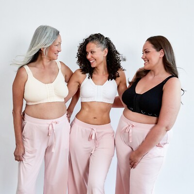 Cancer Research UK Soft Non wired Post Surgery Front Fastening Pocked Bra