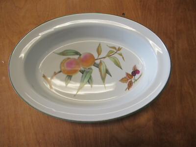 Royal Worcester England EVESHAM VALE Oval Pie Baker Serving Bowl 11 1/2''