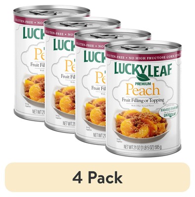 (4 pack) Premium Peach Fruit Filling & Topping, 21 oz