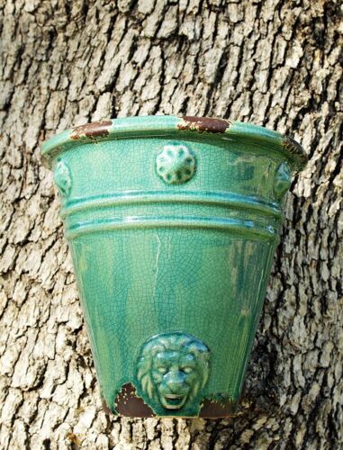 Old World Roman Wall Hanging Planter in Cracked Ice Ceramic Finish, 4 Colors - Picture 15 of 31