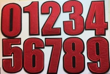 Embroidered Iron on patch Number Your Choice 2.4x4.2 " 
