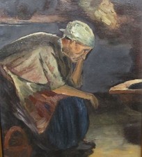 1947 Affascinante olio rappresentante contadina siciliana. No Guttuso Sicilia.