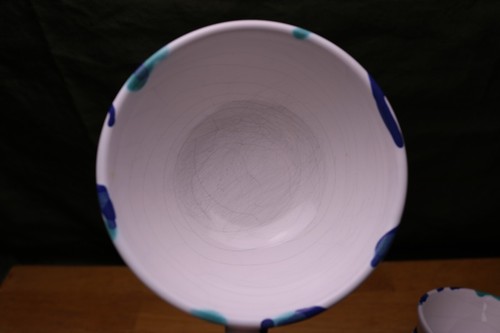 Art Pottery Blue & Teal Splatters Gmundner Keramik 9 pc Cups & Plates Austria - Picture 10 of 11
