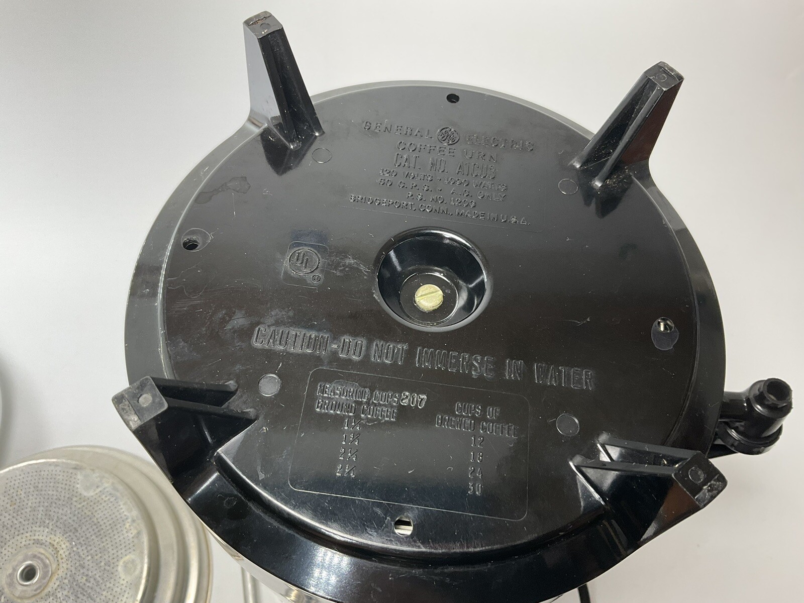 Aluminum 30 Cup General Electric Coffee Maker Pot Percolator W/ Cord Vintage