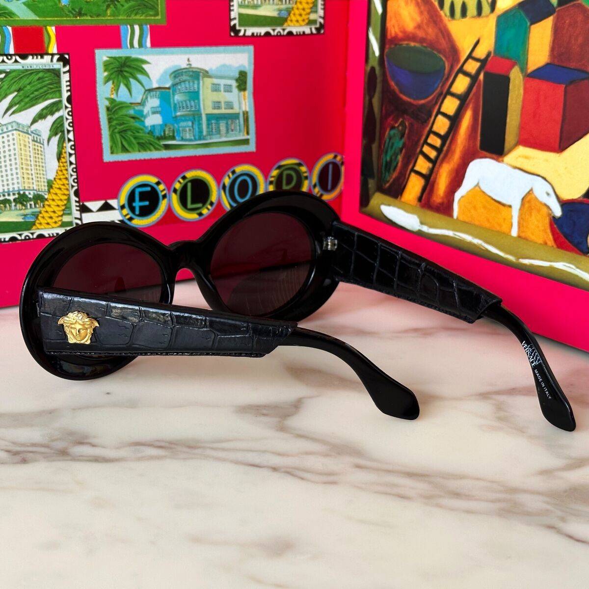 1996 GIANNI VERSACE sunglasses 418/P Col 852 black croc 1996 GIANNI VERSACE sunglasses 418/P Col 852 black croc
