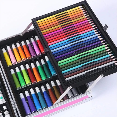 145tlg Set Malkoffer Malset für Kinder Buntstifte Wasserfarbe Kinderspielzeug DE - Bild 20 von 21