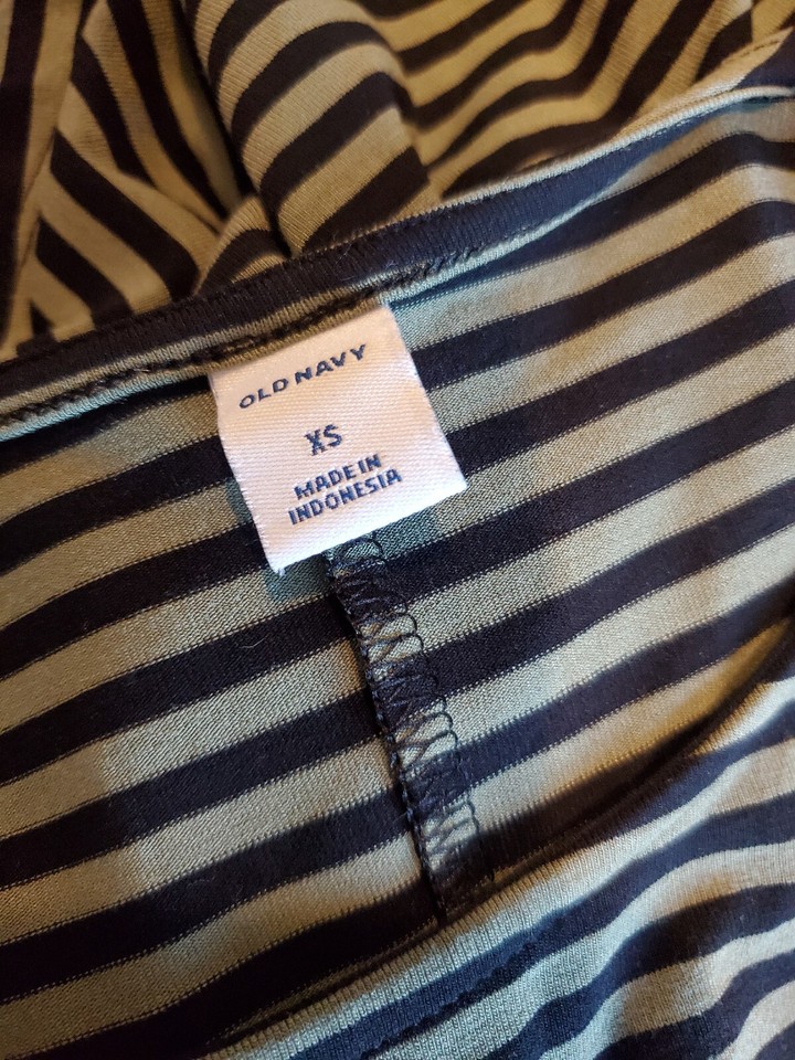 Old Navy Stripe TShirt Dress Women’s XS, Black & Olive eBay