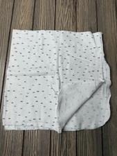Cloud Island White  Gray Polka Dot Baby Blanket 100 Cotton Soft Swaddle Receiv