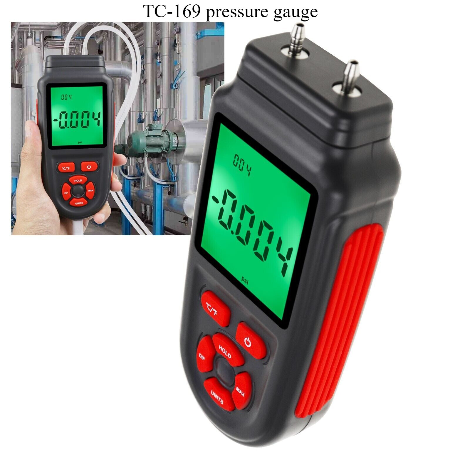 Dual Differential Gas Pressure Tester Manometer with Data Storage ...