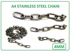CHAIN GRADE A4 / 316 STAINLESS STEEL SIZES 2MM 3MM 4MM 5MM MARINE. CUT LENGTHS