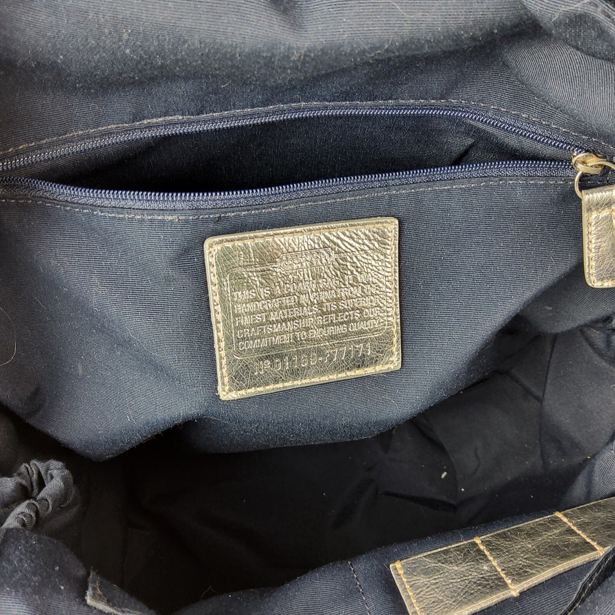 Coach 77171 Signature Blue Denim Silver Backpack Bookbag | eBay