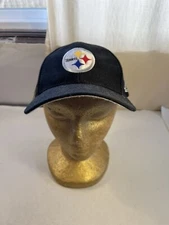 PITTSBURG STEELERS Logo Athletic  Black Adjustable Hat Cap NFL New (Read)