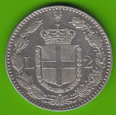 Italy 2 Lire 1887 Scarce VF Nice nswleipzig