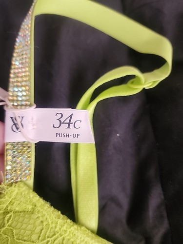 NWT Victoria's Secret push up Very Sexy RHINSTONE strap bra 34C $69.95 - Picture 11 of 13