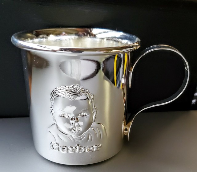 GERBER 2000 MILLENNIUM BABY CUP Raised Design SILVERPLATED Child's Mug