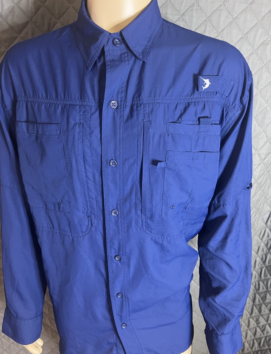 Chemise Homme Reel Legends – Bleue, Légère, Boutonnée, Pour La Pêche Et L'extérieur – Taille L