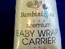 BAMBINI  ME Premium WRAP CARRIER Gray/White French Stripes New/pkg Retail 40
