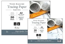 Tracing Paper Pad or Loose Leaf. Heavy Weight 90gsm A5, A4,A3,A2 & A1 Made in UK