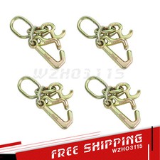 4 Pack Rtj Cluster Hook Heavy Duty Wrecker Hauler Tow Towing Truck Chain Pair