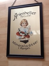 Werbespiegel ARIENHELLER 59 x 34 cm 70/80er Jahre Spiegel Bar Kneipe Pub Reklame