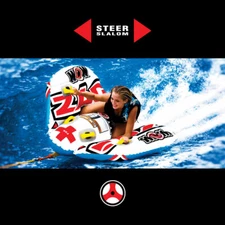 WOW Sports Zig Zag 1 Person Steerable and Towable Water Tube For Pool and Lake