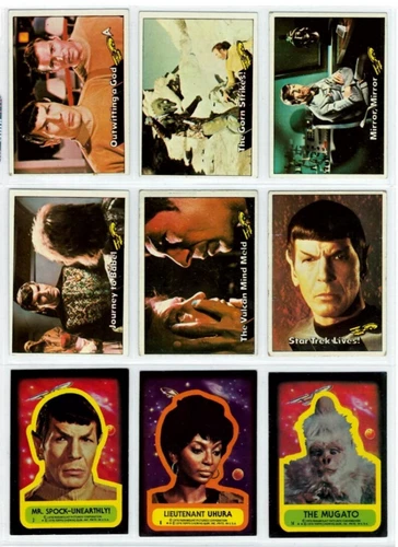 Star Trek 1976 lot of 58 trading cards and 7 stickers by Topps