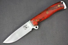 Busse Custom Boss Street .225" Hollow Ground Satin INFI, Full Curly Oak Handle