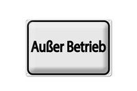 Blechschild Hinweis 12X18 Cm AußEr Betrieb WeißEs Schild