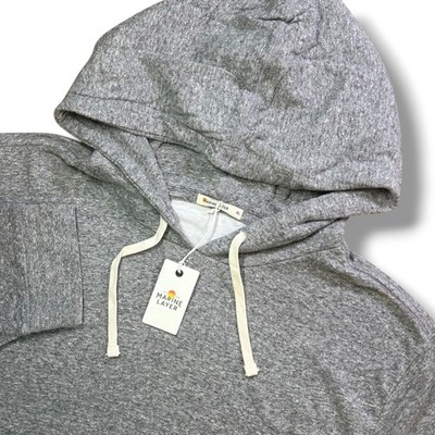 Marine Layer Hoodie Men XL Gray Heathered Lightweight Pullover Summer Soft $135