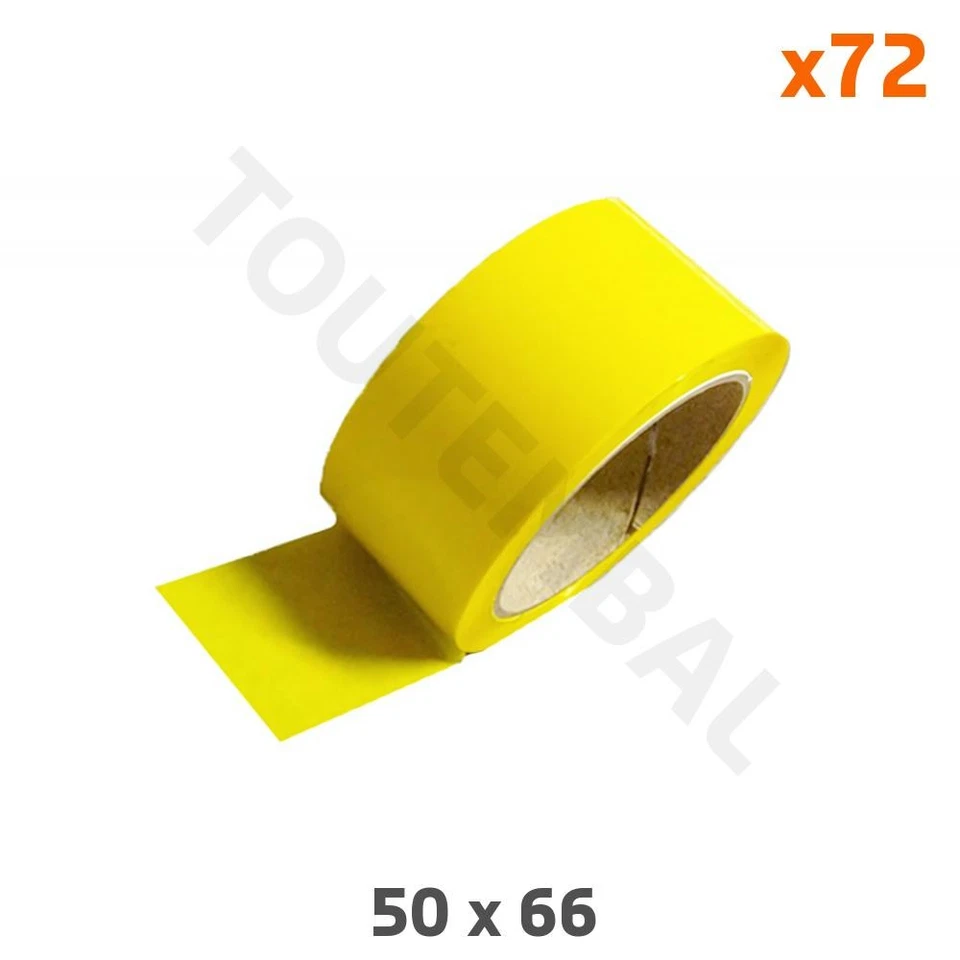Ruban adhésif Jaune PP 50 mm x 66 mètres (par 72) - Photo 1/1