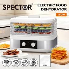 Spector 5 Tray Stainless Steel Food Dehydrator Jerky Fruit Vegetable Dryer White