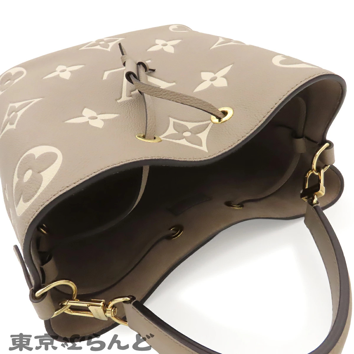 Louis Vuitton NeoNoe MM Women's Bicolor Monogram Empreinte, Turtle Torel Cream image 5